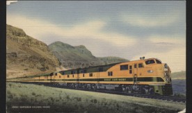 "Great Northern Railway's New Empire Builder" - pociąg ekspresowy na trasie miedzy Chicago a Portland.